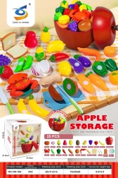 Set Obst und Gemüse zum Schneiden in einer Apfelbox