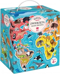 Puzzle 60 Teile Puzzlove - Weltkarte Tiere