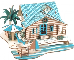 Woodcraft Holz 3D Puzzle Villa auf Bali