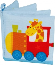 Baumwoll-Knisterbuch mit Quietsche – Zug