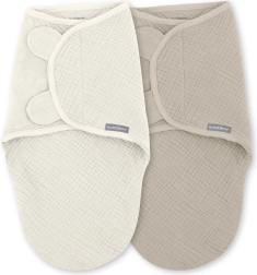 Muslin-Pucktücher SwaddleMe™ Ulitka 1 TOG für Babys 0–3 Monate, Cream/Cashew, 2 Stück