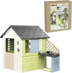 SMOBY Life Pretty Gartenspielhaus für Kinder mit Küche