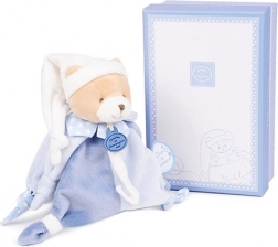 Doudou Geschenkset - Teddybär mit Schnullerhalter 17 cm