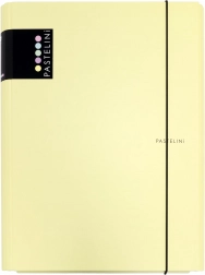 3-Klappen-Laminomappe mit Gummiband Pastelini – gelb