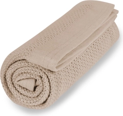 VINTER & BLOOM Decke Soft grid organic golden sand