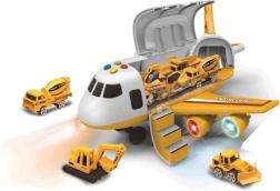 Passagierflugzeug mit Frachtraum und 3 Autos 1:64