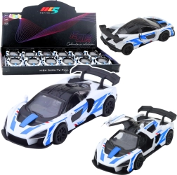 Metall-Rennsportwagen 1:32 mit Pull-Back-Antrieb und öffnenden Türen – weiß