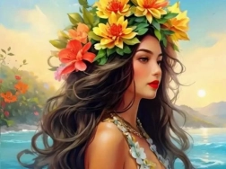 Diamantmalerei Mädchen am Meer 30 × 40 cm