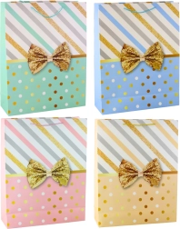 Große Geschenktüte mit goldener Schleife