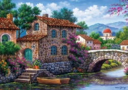 ART PUZZLE Puzzle Kanal mit Blumen 500 Teile