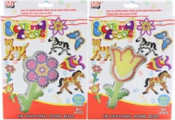 Bügelperlen mit Blumen-Schablone