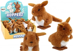 Zum Aufziehen hüpfendes Plüsch-Känguru braun