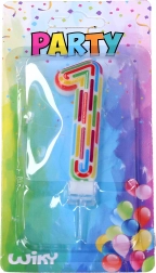 Partykerze Zahl 1 Streifen