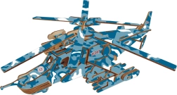 Holz 3D-Puzzle Kampfhubschrauber Black Shark