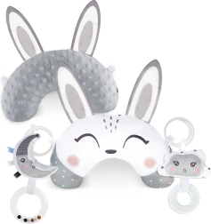 Nukido Tuli‑Nuli sensorisches Kissen mit Rassel und Beißring für Babys
