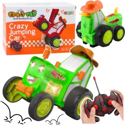 Ferngesteuerter springender Traktor grün