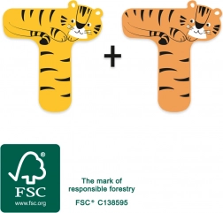 Holzbuchstabe T mit Tiger small foot