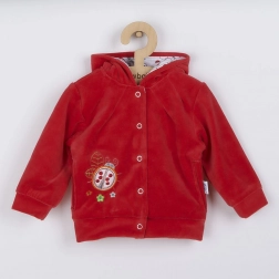 Samtige Kapuzenjacke mit Marienkäfer
