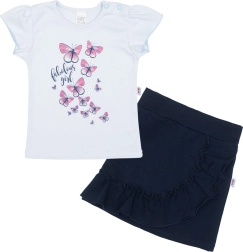 Baby-T-Shirt mit Röckchen NEW BABY Butterflies blau 62 (3–6 Monate)