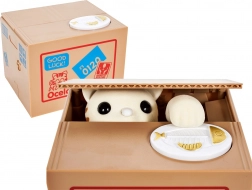 Interaktive Spardose mit Kätzchen, das Münzen stibitzt