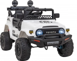 Elektrisches Kinderauto Toyota FJ Cruiser mit Fernbedienung, 4x4, LED und EVA-Rädern – Weiß