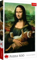 Puzzle Mona Lisa und Katze Mruczek