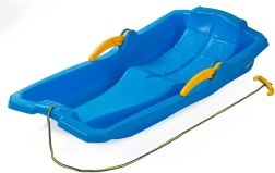 Kunststoffschlitten mit Bremsen Baby Mix Karol blau