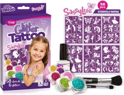 SassyLue großes Set glitzernder Tattoos für Mädchen