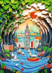 Puzzle Trefl Paper Art: London 1000 Teile