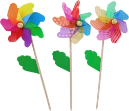 Holzwindrad mit Stab 18 cm