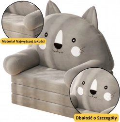 Ausziehbarer Kinderstuhl Katze Grau 3-stufig