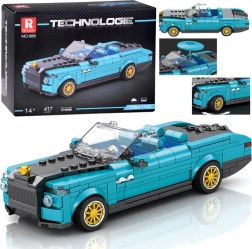 Technic-Baukasten – blauer Retro-Cabrio mit goldenen Rädern, 417 Teile