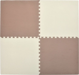 Schaumstoffmatte HUMBI 120 × 120 cm – große wasserfeste Puzzlematte, sicher für Kinder, creme und kupfer, 4 Stk.