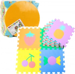 Weiche EVA-Schaumstoff-Lernmatte – Früchte und Süßigkeiten, 16 Teile