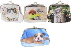 Kunstleder-Geldbörse mit Tiermotiven