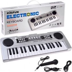 Mini-Keyboard mit 37 Tasten und Gesangsmikrofon – silber