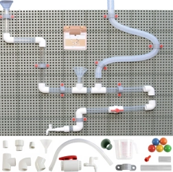 Rohrsystem für STEM-Tafeln, 84 Teile – Wasser- und Kugelbahn-Set MASTERKIDZ