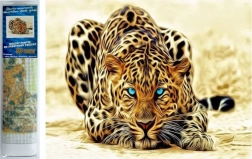 Diamantmalerei – lauernder Leopard 30 × 40 cm