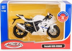Motorradmodell 1:18 SUZUKI GSX‑R1000 weiß