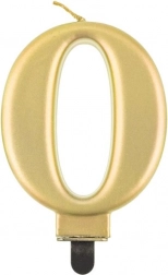 Goldene Geburtstagskerze Zahl 0