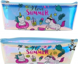Holografisches Mädchenschlamperetui mit Einhornmotiv für den Sommer