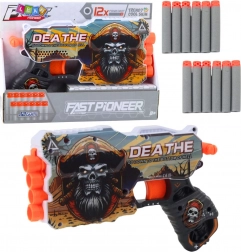 Piratenspistole für Schaumstoffpfeile mit Magazin, 12 Pfeile im Set