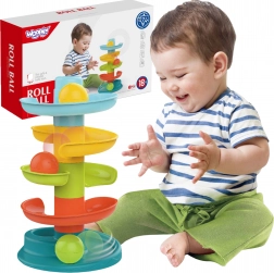 Woopie Kinder Murmelbahn Set Spirale + 3 Murmeln