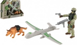 Militär-Spielset mit Drohne, Soldat und Hund