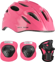 Kinder-Set aus Helm und Schützern NILS Extreme, rosa – GRÖSSE XS