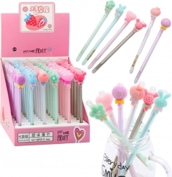 Gelschreiber mit Radiergummi und dekorativer Kappe