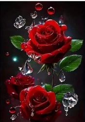 Diamant-Mosaik Rote Rose 30x40 cm