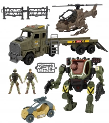 Robotischer Mecha-Set mit Zugmaschine und Helikopter 60 cm mit Licht- und Soundeffekten