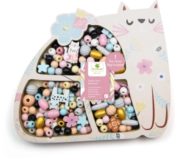 Holz-Pastellperlen in Katzengestalt