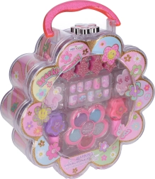 Kinderkoffer mit Kosmetik Blümchen 20 cm